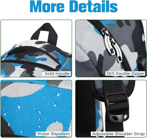 Miniatura 4 de Mochila escolar YAMTION para adolescentes, mochila con USB para preparatoria y universidad, camuflaje azul