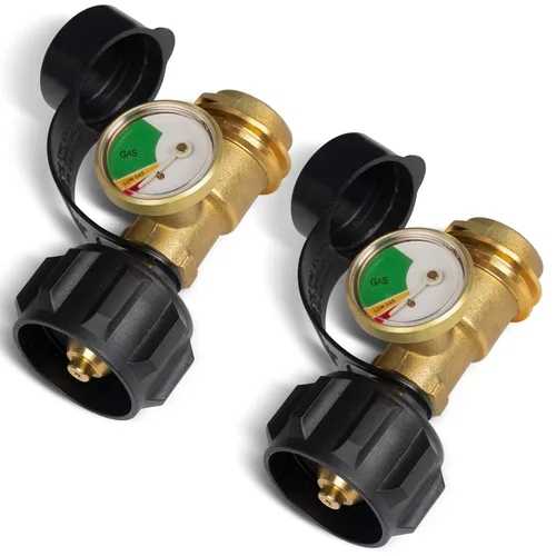 Miniatura 12 de GASPRO Medidor universal de tanque de propano, se adapta a cilindros de tanque de propano de 5 a 100 libras, adaptador de propano con conexión POL