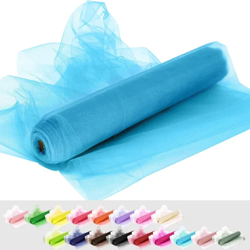 Miniatura 63 de Rollos de tela de tul, 54 pulgadas por 10 yardas (30 pies), cinta de tul para decoración de fiestas de boda, rollo de tela transparente en bobina