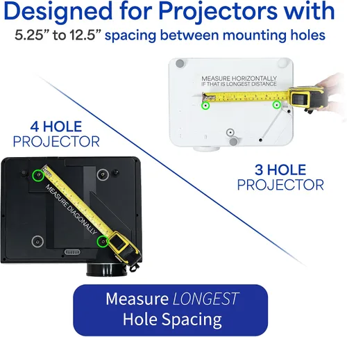Miniatura 5 de VIVO Soporte de montaje para proyector de techo de pared ajustable universal, proyección de longitud extensible, negro, MOUNT-VP06B