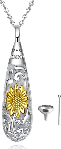 Miniatura 94 de Collar con colgante de urna de cenizas de cremación y árbol de la vida para mujer, plata de ley US1