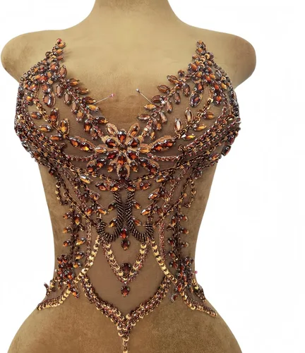 Miniatura 18 de Parches de encaje con cuentas a mano, disfraces, apliques con cristales de diamantes de imitación para manualidades, protege bodas, fiestas