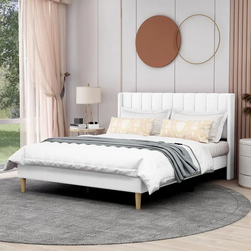 Miniatura 8 de AGARTT Marco de Cama Plataforma Tapizada Tamaño Queen con Cabecero y Pie de Cama/Soporte de Listones de Madera/No Necesita Somier/Fácil Montaje