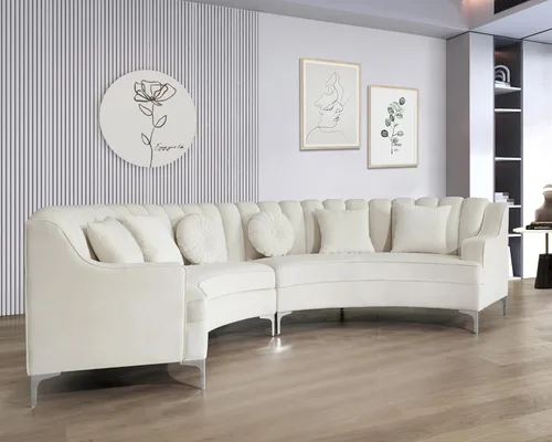 Miniatura 4 de Legend Vansen L - Sofá de terciopelo semicircular de 141.34 pulgadas, sofá seccional curvado de gran tamaño para sala de estar, oficina, apartamento