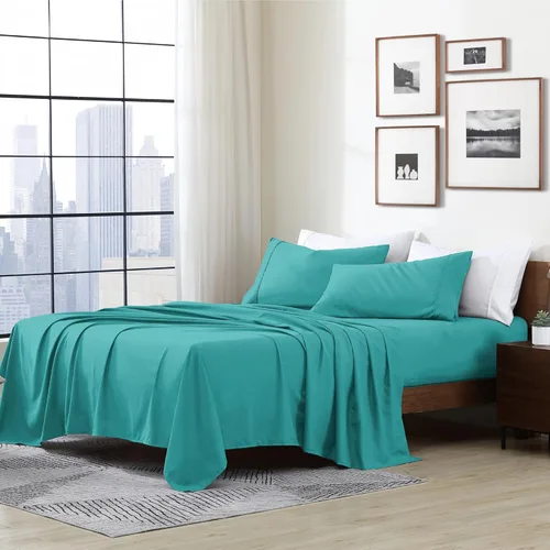 Miniatura 22 de Cathay Home Essentials Juego de sábanas de microfibra ultra suave, hipoalergénicas, resistentes a las arrugas, doble cepillado, color azul rey, Azul