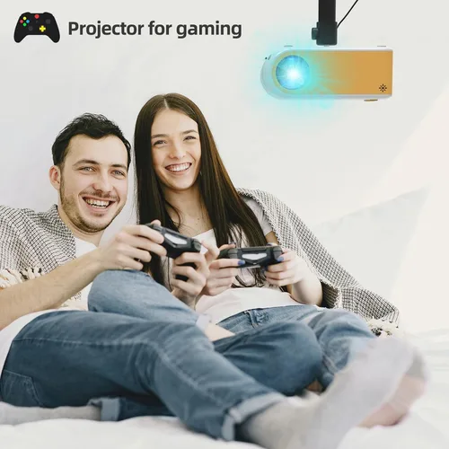 Miniatura 2 de Mini proyector para películas al aire libre, proyectores de video KHQ Full HD compatibles con 1080P para iPhone, proyector portátil para uso de cine