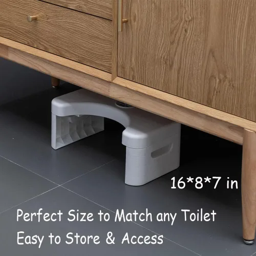 Miniatura 5 de Taburete de inodoro plegable de 7 pulgadas, taburete para excrementos en cuclillas, taburete de baño, escalones de asistencia para el inodoro, se