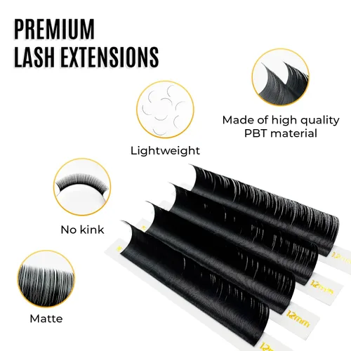 Miniatura 5 de STACY LASH - Pestañas individuales de visón semipermanentes Volumen y extensiones de pestañas clásicas Pestañas rizadas D Suministros