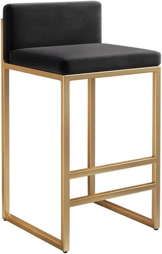 Miniatura 9 de GIZNXBA Taburetes de bar sin brazos de 25.6 pulgadas para encimera de cocina con respaldo, taburetes de bar tapizados modernos de terciopelo, /blanco