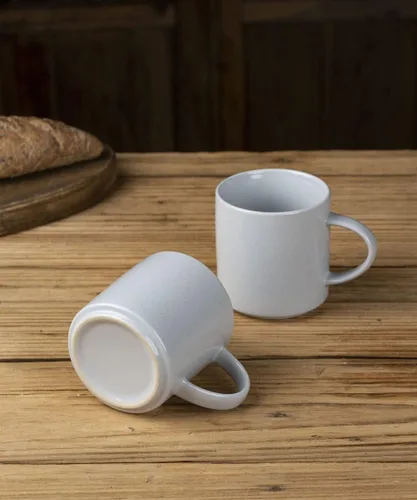 Miniatura 5 de famiware Nebula - Taza de café de 4 piezas, tazas de catering de 14 onzas con asa para café, té, cacao, leche, gris claro Nebulosa gris claro