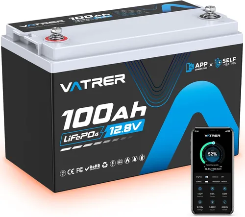 Miniatura 14 de Batería LiFePO4 de litio de 12 V 300 Ah con monitoreo de aplicación, batería de arranque recargable BMS de 200 A, protección de temperatura