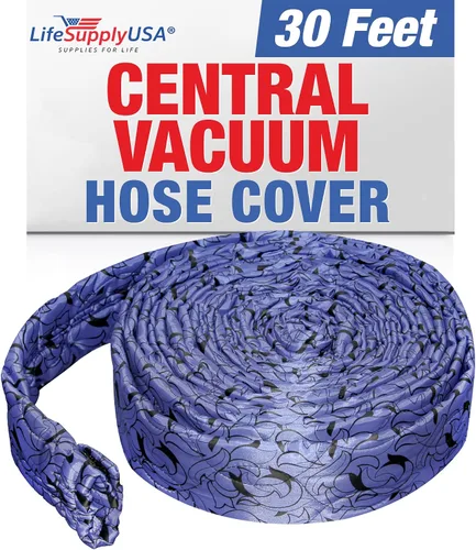 Funda de manguera de vacío central acolchada de 30 pies con cremallera, funda de manguera para recolección de polvo, compatible con modelos 360