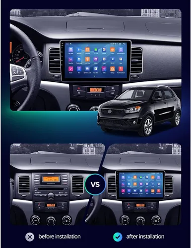 Miniatura 2 de Estéreo de coche doble DIN de 9 pulgadas con pantalla táctil de audio para SsangYong Korando 3 Actyon 2 2010-2013 con cámara
