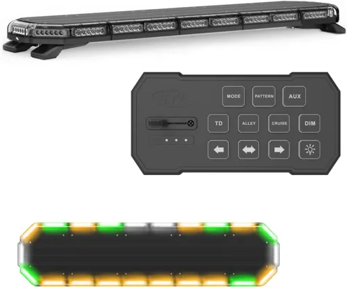 Miniatura 12 de SpeedTech Lights K-Force 47 - Barra de luz LED estroboscópica de policía de tamaño completo para montaje en techo, luces de advertencia para Verde