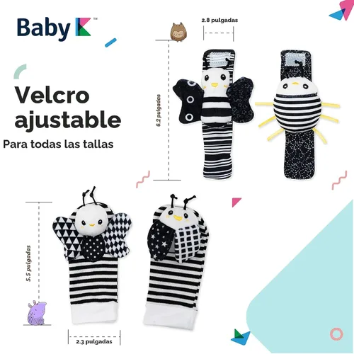 Miniatura 2 de BABY K Calcetines Sonajero para Bebé y Juguetes de Muñeca (Set E) – Juguetes para Recién Nacidos para Bebé Niño o Niña – Juguetes para el Desarrollo