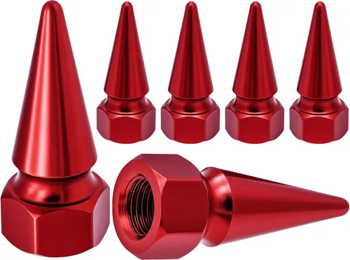 Miniatura 38 de 4 piezas de tapas de válvula de rueda con forma de punta, tapa de aire de aluminio para automóviles, cubiertas universales de válvula de rueda a