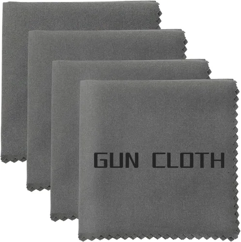 Paquete de 4 paños de limpieza de pistola de microfibra, 12"x12" trapos de limpieza de pistola sin pelusa, toallitas/paños de limpieza y pulido de