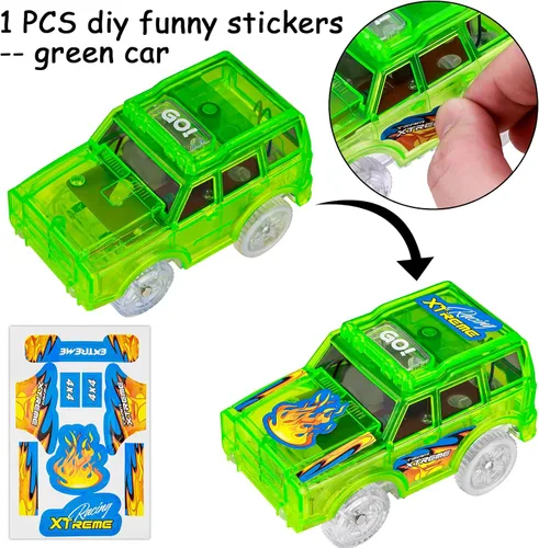Miniatura 3 de FancyWhoop Solo repuesto para autos de pistas – Coches mágicos iluminados para pistas compatibles con autos de juguete que brillan en la oscuridad