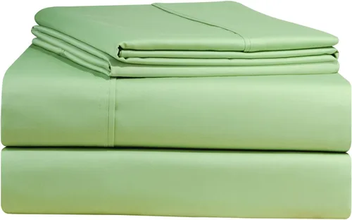Miniatura 8 de Pointehaven Juego de sábanas y fundas de almohada de 100 % algodón suave, tejido satinado de 500 hilos, se adapta a colchones de 21 pulgadas