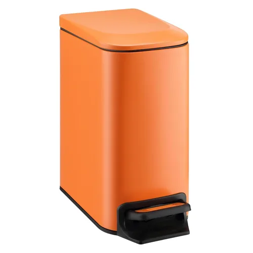 Miniatura 7 de TIPGO Cubo de basura delgado para baño con tapa de cierre suave, pedal de paso, cubo de basura de acero inoxidable de 6 litros/1.6 galones, cubos