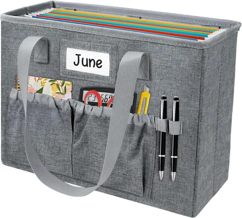 Miniatura 7 de abcxgood Caja organizadora de archivos de escritorio, caja de archivos plegable para colgar, organizador de almacenamiento de documentos de oficina