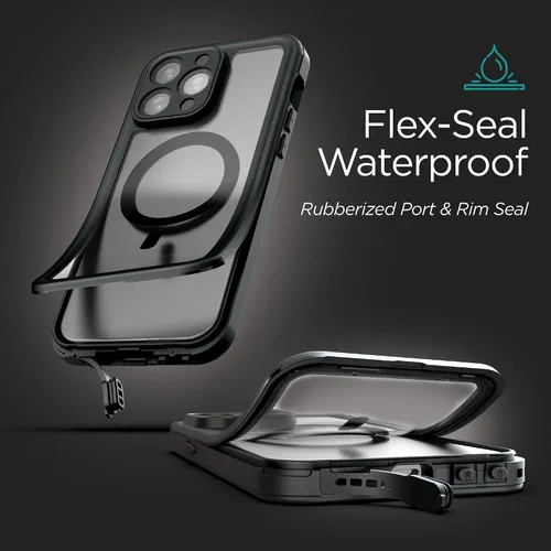 Miniatura 2 de Encased Titan - Funda impermeable para iPhone 15 Pro con clip para cinturón (compatible con MagSafe), funda protectora de cuerpo completo con funda