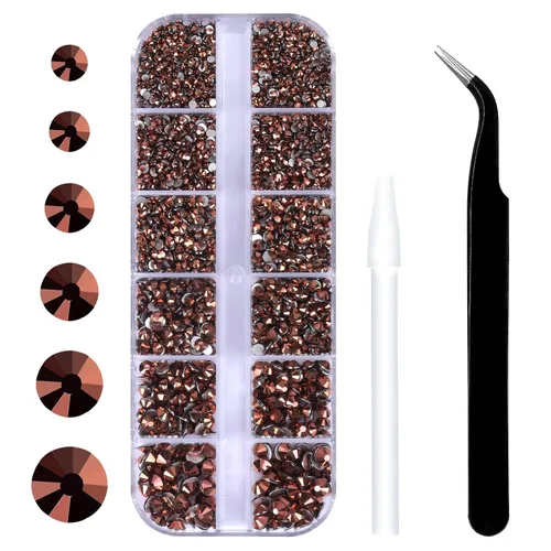 Miniatura 13 de 3792 diamantes de imitación con parte trasera plana para manualidades, piedras preciosas de cristal para uñas, diamantes de imitación brillantes