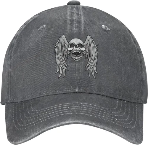 Miniatura 2 de Cowboy Hat Trendy Hats for Man and Women Djustable Four Season Outdoor Baseball Cap of Hell Skull with Angel Deep Heather