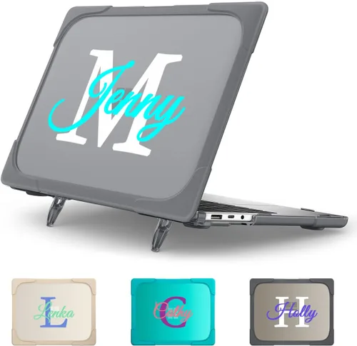Miniatura 4 de Batianda Funda resistente para laptop Microsoft Surface de 13.5 pulgadas 5 4 3 con reposamanos Alcantara, soporte plegable ergonómico con nombre