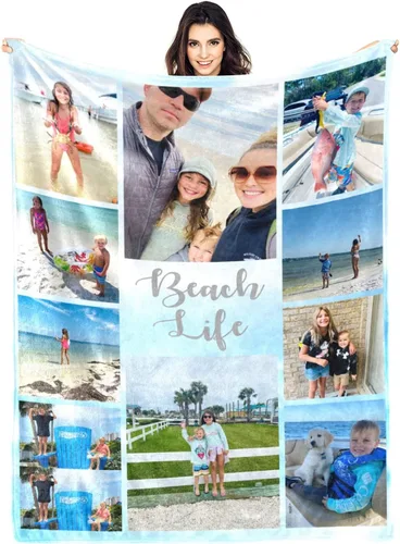 Miniatura 8 de Manta personalizada con fotos, manta personalizada con fotos para parejas, papá, mamá, niños, perros, amigos, cumpleaños, boda, Navidad, Año Nuevo