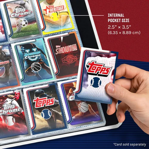 Miniatura 4 de Topps Carpeta para Baloncesto - Carpeta de 9 bolsillos para Tarjetas de Intercambio, Material Premium Duradero, 35 Páginas de Carga Superior