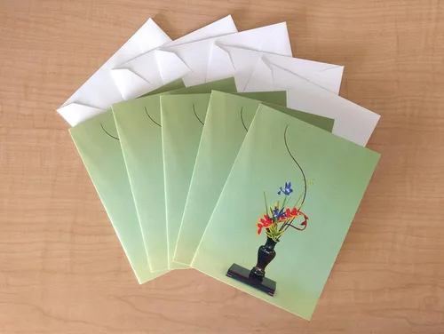 Blank Note Cards Set, Original Art Blank Greeting Cards, Eco Friendly Notecards with Ikebana Flower Photo, Eco Friendly Recycled Paper Stationery