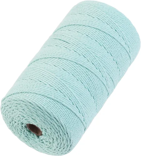 Miniatura 41 de Cuerda de macramé 4 mm x 328 yardas Natural Cuerda de algodón para macramé Cuerda de macramé colorida Cordón de algodón suave Suministros de macramé
