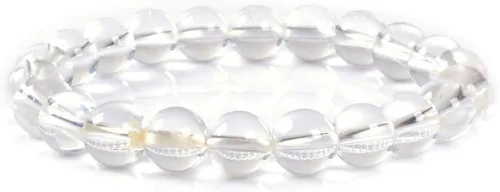 Miniatura 20 de Justinstones Pulsera elástica de cuentas redondas de 0.315 in con gemas semipreciosas, unisex, 7 pulgadas
