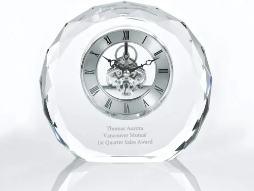 Miniatura 6 de Baudville Reloj de esqueleto arqueado con acento azul, grabado personalizado de hasta tres líneas y selección de versos preescritos Arqueado azul