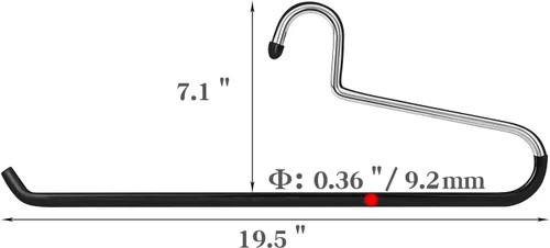 Miniatura 4 de VASLIM Perchas extra anchas para cortinas y mantas, revestidas en vinilo negro resistente y antideslizante - Soporta hasta 40 libras - Ideal