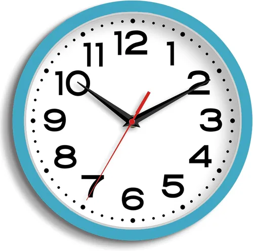 Miniatura 15 de Roymnie Atomic - Reloj de pared de 10 pulgadas, moderno, funciona con pilas, clásico, analógico, decorativo, para cocina, sala de estar, oficina