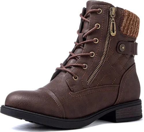 Miniatura 2 de GLOBALWIN - Botines al tobillo para mujer, botas a la moda estilo combate