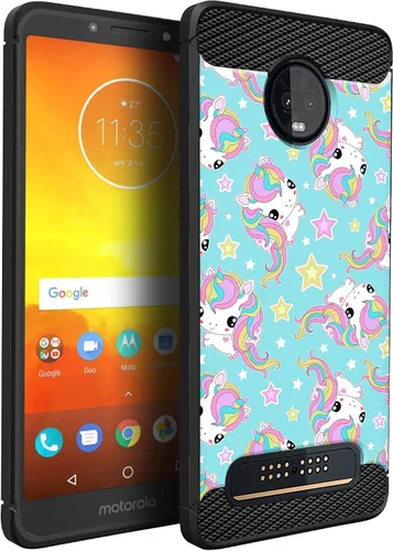 Miniatura 32 de CasesOnDeck Funda compatible con [Motorola Moto Z3 Play Moto Z3] Moto Z3 Design, funda delgada negra flexible y elegante protección contra golpes
