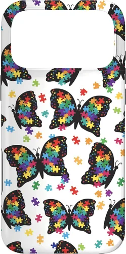 Miniatura 22 de Funda con patrón de rompecabezas de mariposa para iPhone 17