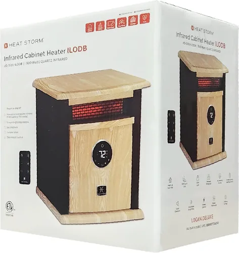 Miniatura 9 de Heat Storm Calentador de Espacio Eléctrico Portátil, Calentador de Gabinete de 1500 Vatios con Elemento de Cuarzo Infrarrojo con Termostato Digital