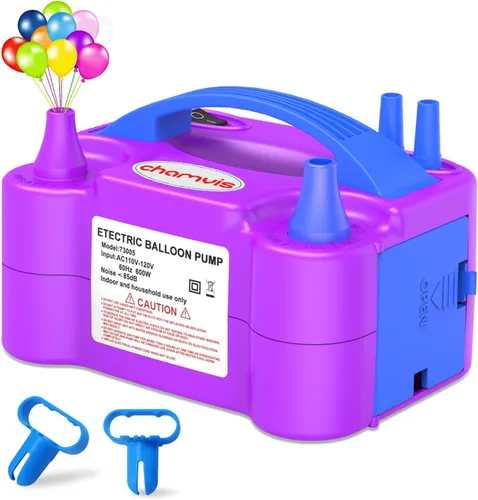 Chamvis Bomba de globo eléctrica, bomba de globo de 110 V 600 W inflada, bomba de aire para globos: máquina sopladora de globos para llenar globos