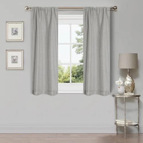 Miniatura 23 de Superior Juego de 2 cortinas opacas con textura de lino, par de paneles con aislamiento térmico con cabecera superior con ojales, cortinas clásicas