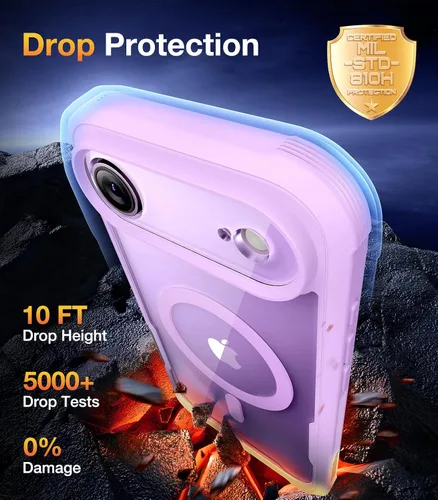 Miniatura 222 de Diaclara Funda diseñada para iPhone 16, mejorada [protección completa de la cámara], carcasa resistente de cuerpo completo con protector de pantalla