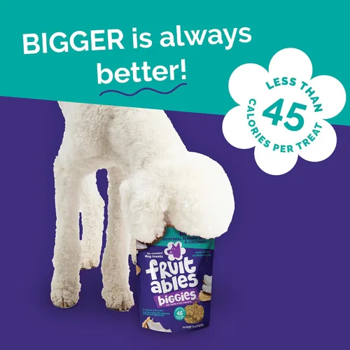 Miniatura 6 de Fruitables Biggies Galletas para Perros, Golosinas de Calabaza para Perros, Galletas Saludables para Perros, Golosinas Crujientes, Sin Trigo, Maíz