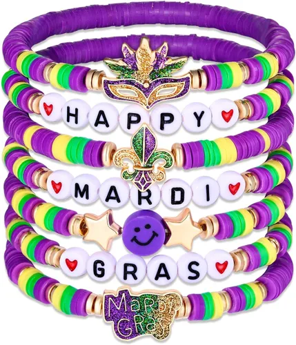 Miniatura 22 de Surfer Heishi - Pulseras apilables para mujer, apilables, de vinilo arcoíris, disco de arcilla, pulseras elásticas para la amistad, joyería bohemia