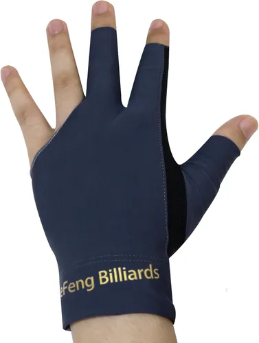 Miniatura 2 de LeFeng - Guantes de billar profesionales para billar, 3 dedos abiertos, para mano izquierda para hombres y mujeres 3 piezas gris.