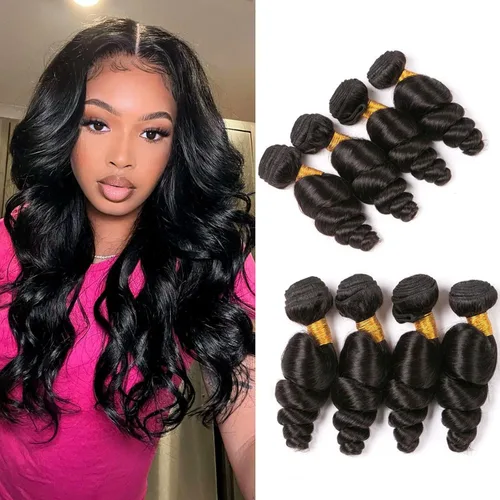 Miniatura 10 de Extensiones de cabello humano corto ondulado suelto, 1 Bunldes, 100% sin procesar, cabello virgen brasileño de 8 pulgadas, extensiones de cabello