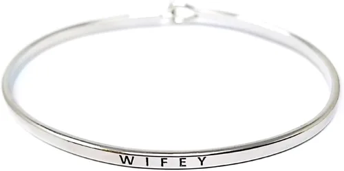 Miniatura 36 de By you - Brazalete con gancho, pulsera delgada grabada con un mensaje positivo e inspirador