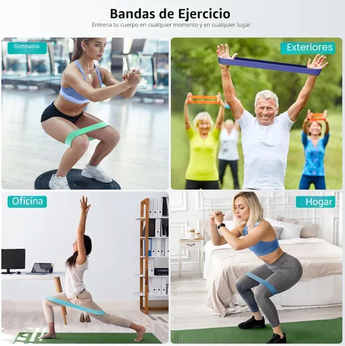 Miniatura 3 de Resistance Bands for Working Out, 5-Pack Elastic Loop Exercise Bands for Strength Training Stretching, Home Gym Equipment for Pilates Yoga Physical